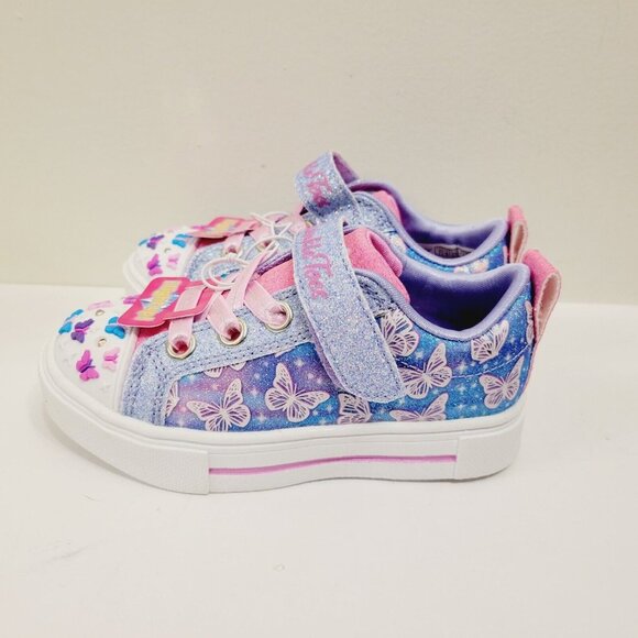 Skechers Twinkle Toe Light-Up! Butterfly Craze Purple Girls Shoes Toddler Sz 7 - Picture 3 of 6